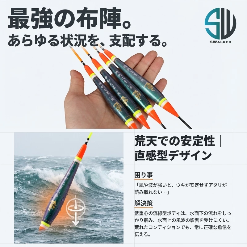 磯釣之星 直感型日間浮標 變色龍塗裝 1.5–3.0錢（第 3 張）