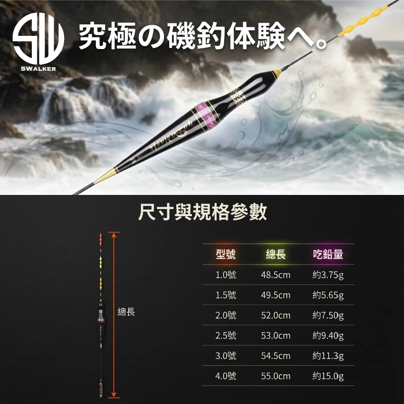 YUDA 花紋葫蘆型珠尾磯釣長標 1.0–4.0號（第 2 張）