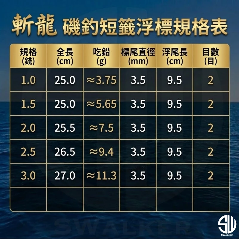 斬龍 流線型磯釣短籤 4mm粗直尾 1.0–3.0錢（第 3 張）