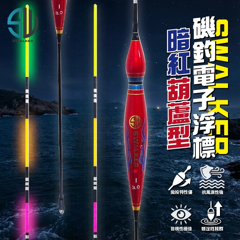 葫蘆型直感型電子浮標 暗紅限定版 1.0–4.0錢