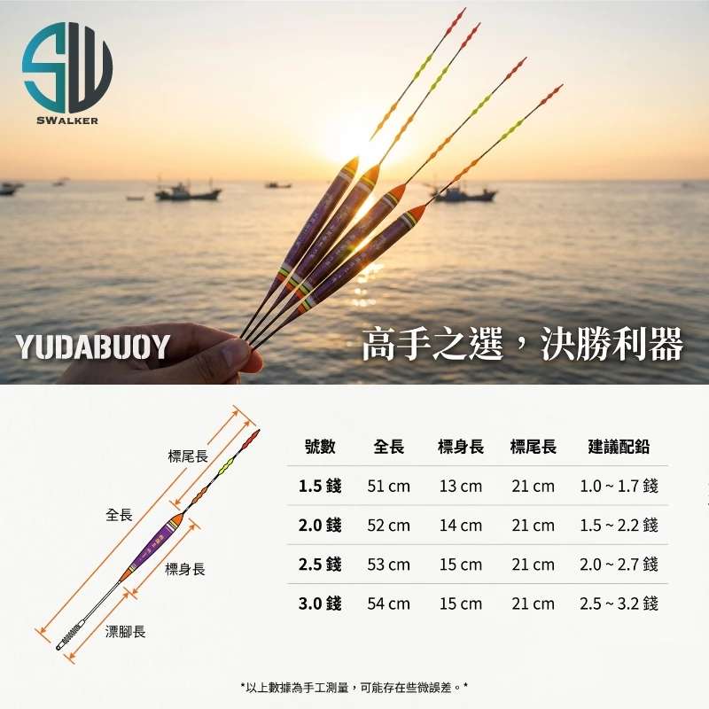 殺鯛霸王 流線型日間浮標 變色龍塗裝 1.5–3.0錢（第 2 張）