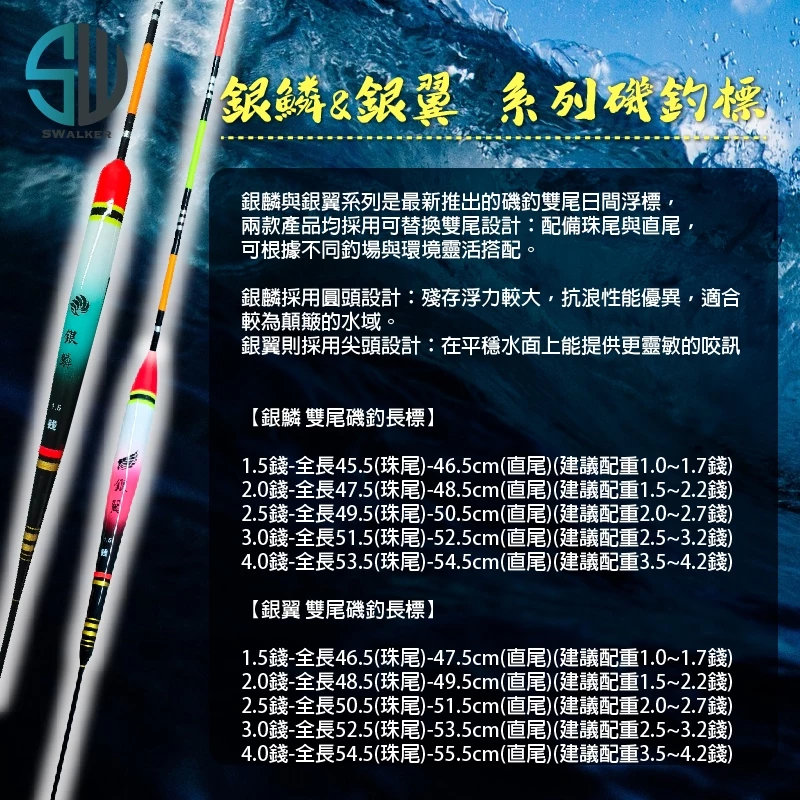 銀鱗 圓頭雙尾磯釣長標 巴爾杉木 1.5–4.0錢（第 4 張）