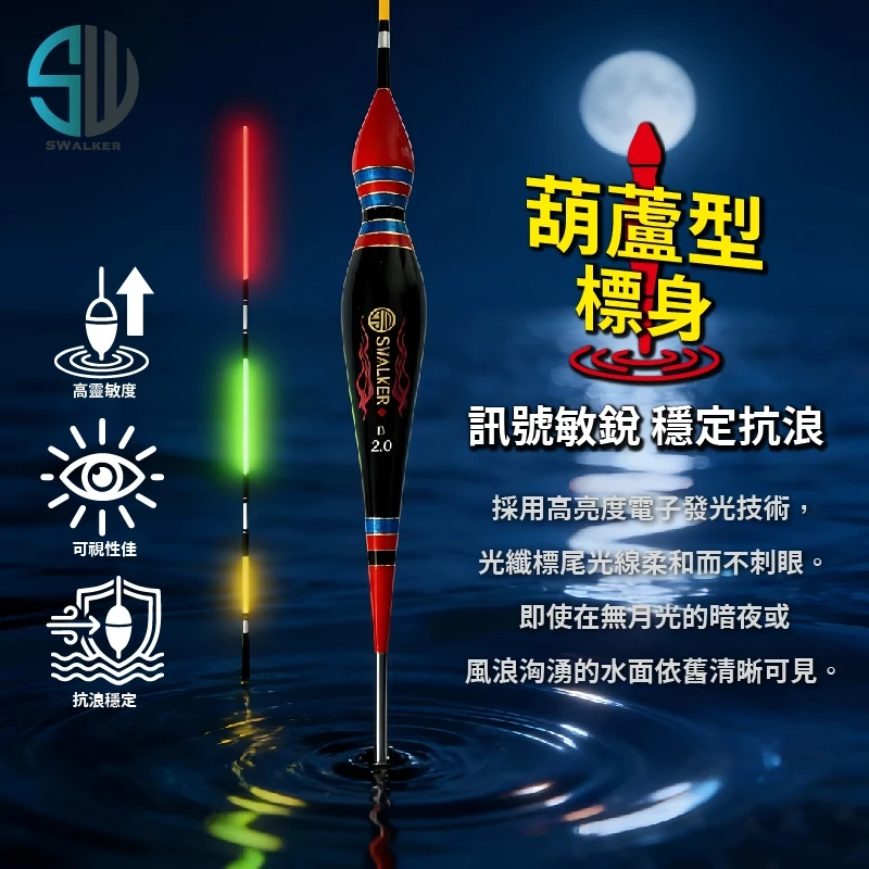 葫蘆型 鋼腳自立磯釣電子浮標 1.5–3.0錢（第 2 張）